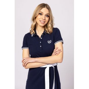 Rochie midi polo cu cordon in talie