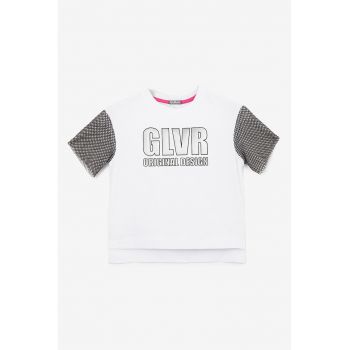 Tricou asimetric cu imprimeu logo