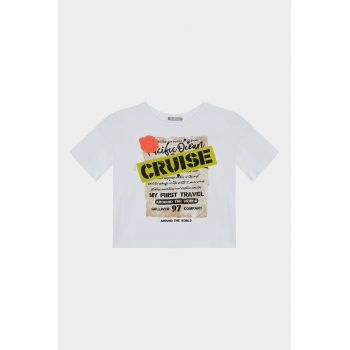 Tricou de bumbac cu imprimeu text