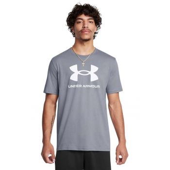 Tricou din amestec de bumbac cu imprimeu logo pentru fitness