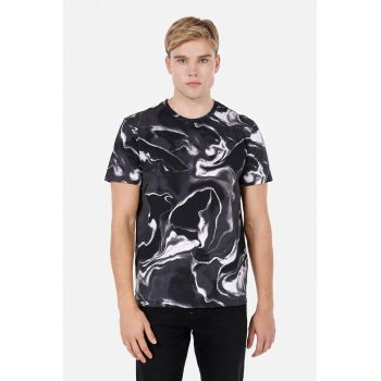Tricou din bumbac cu model tie-dye