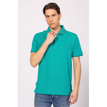 Tricou polo cu segmente contrastante