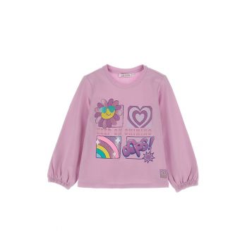 Bluza din amestec de bumbac cu imprimeu