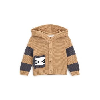 Cardigan cu gluga si buzunar frontal