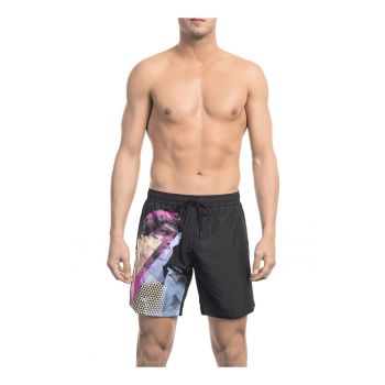 Pantaloni scurti de baie cu imprimeu si snur
