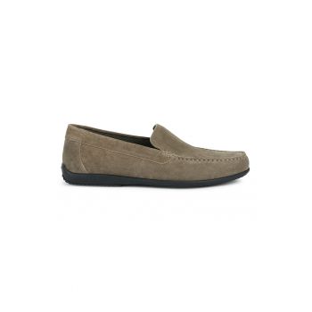 Pantofi loafer de piele intoarsa cu varf rotund