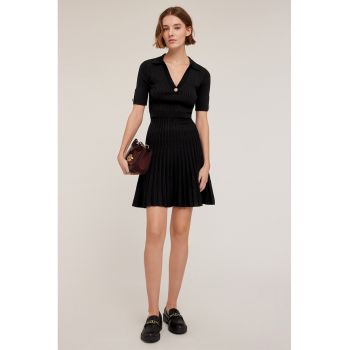 Rochie mini striata cu maneci scurte