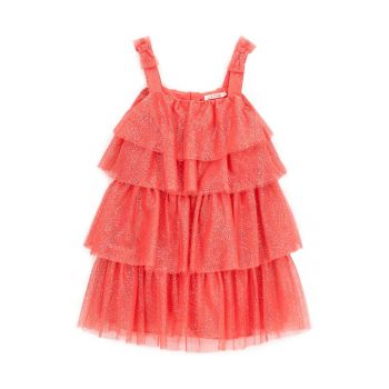 Rochie stralucitoare cu model stratificat