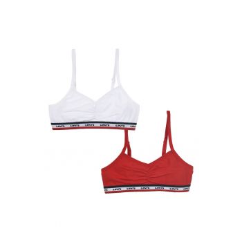 Set de bustiere din amestec de bumbac cu banda logo - 2 Piese