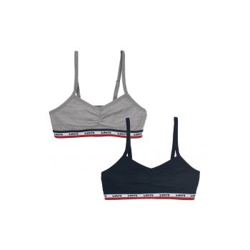 Set de bustiere din amestec de bumbac cu banda logo - 2 Piese