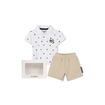 Set de pantaloni scurti si tricou cu imprimeu logo - 2 Piese