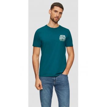 Tricou barbati din bumbac cu imprimeu text - croiala Regular Fit -