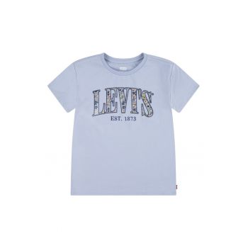 Tricou cu decolteu la baza gatului cu imprimeu logo