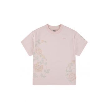 Tricou cu decolteu la baza gatului si detalii brodate