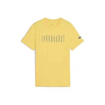 Tricou cu decolteu la baza gatului si imprimeu logo