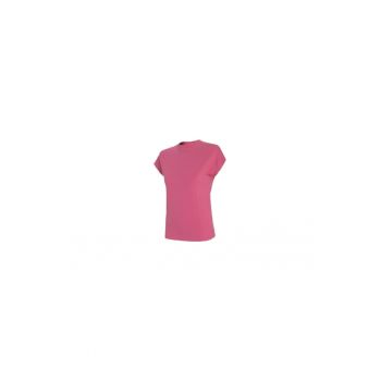 Tricou cu guler inalt -  pentru femei - roz
