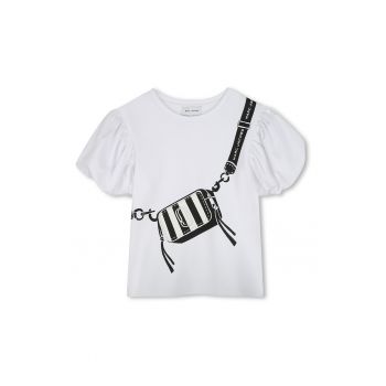 Tricou cu imprimeu si maneci bufante