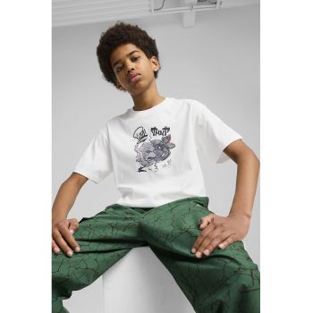 Tricou cu imprimeu si maneci cazute