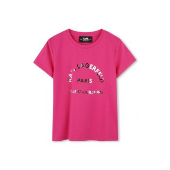 Tricou din amestec de bumbac cu decolteu la baza gatului