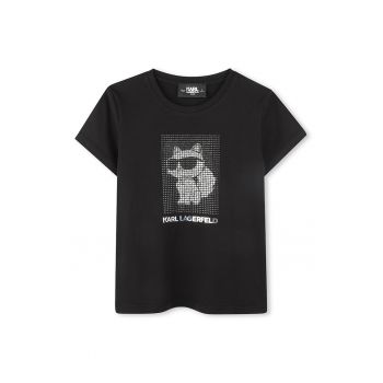 Tricou din amestec de modal cu aplicatii din strasuri