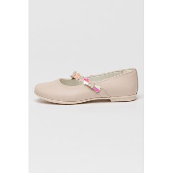 Balerini din piele cu model uni