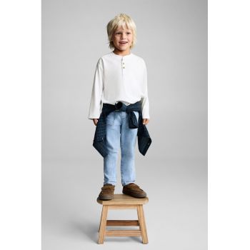 Bluza din bumbac cu fenta cu nasturi