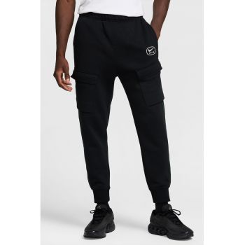 Pantaloni de trening din amestec de bumbac cu buzunare