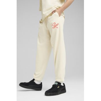 Pantaloni de trening din amestec de bumbac cu imprimeu logo