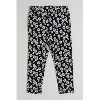 Pantaloni lungi cu model floral