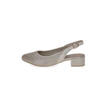 Pantofi de piele cu varf rotund