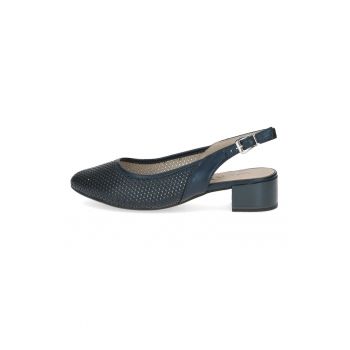 Pantofi de piele cu varf rotund