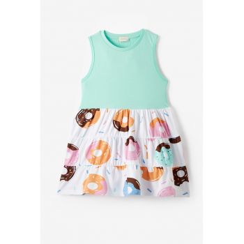 Rochie combi cu imprimeu