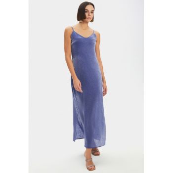 Rochie lunga cu slituri laterale