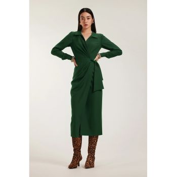 Rochie midi cu croiala petrecuta Margot