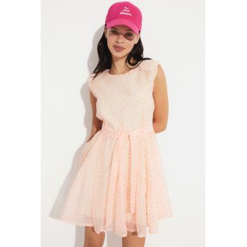 Rochie mini fara maneci cu buline ieftina