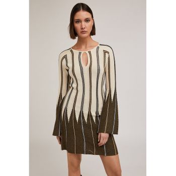 Rochie scurta din amestec de bumbac cu croiala dreapta