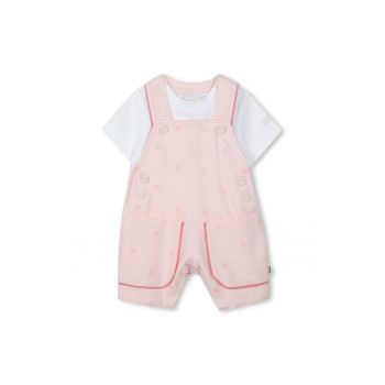 Set de tricou si salopeta cu model - 2 piese