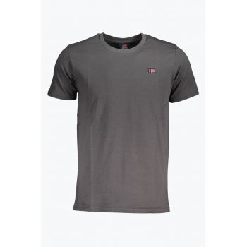 Tricou clasic barbati gri inchis cu logo 11934