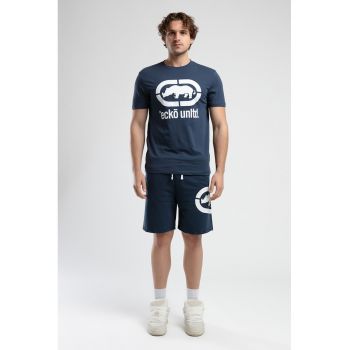 Tricou cu decolteu la baza gatului si imprimeu logo