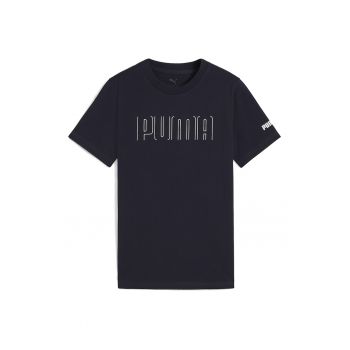 Tricou cu decolteu la baza gatului si imprimeu logo