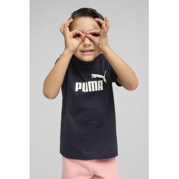 Tricou cu imprimeu logo si decolteu la baza gatului