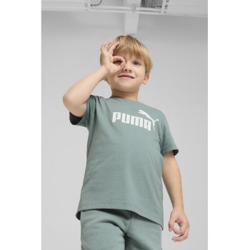 Tricou cu imprimeu logo si decolteu la baza gatului