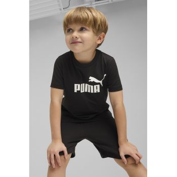 Tricou cu imprimeu logo si decolteu la baza gatului
