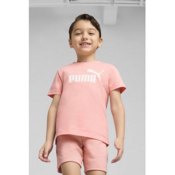 Tricou cu imprimeu logo si decolteu la baza gatului