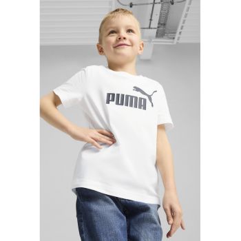 Tricou cu imprimeu logo si decolteu la baza gatului