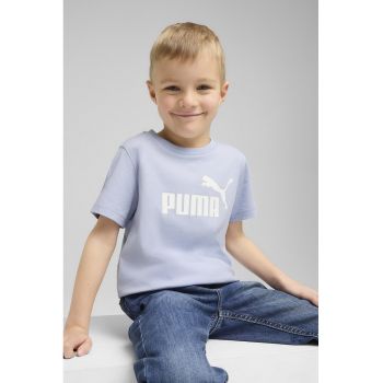 Tricou cu imprimeu logo si decolteu la baza gatului