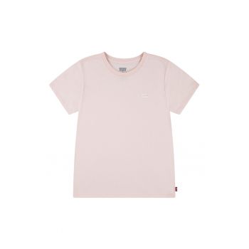 Tricou din amestec de bumbac cu decolteu la baza gatului