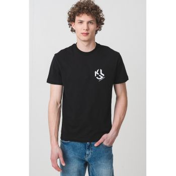 Tricou din amestec de bumbac organic cu logo pe piept