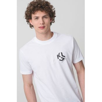 Tricou din amestec de bumbac organic cu logo pe piept