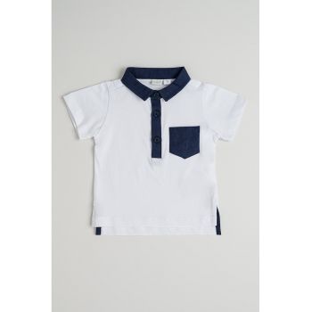Tricou polo cu aplicatie pe piept